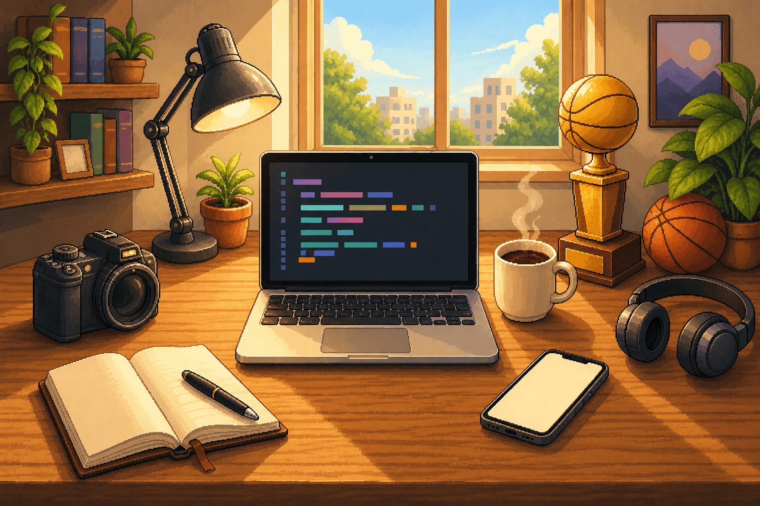 Zaid's Workspace desk scene